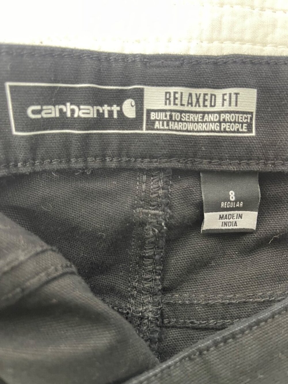 Carhartt Rugged Flex Relaxed Fit Canvas Work Pants Black Women Size 8R Utility - Picture 4 of 8